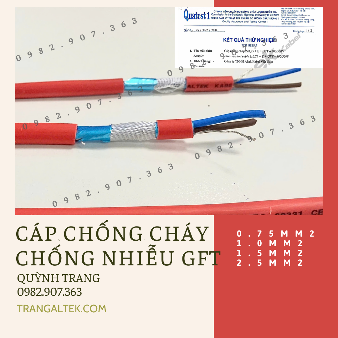 Cáp chống cháy GFT Altek Kabel | Lõi đồng 100%, LSZH, đạt chuẩn IEC 60331